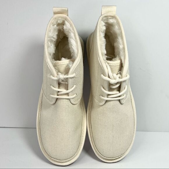 Mens UGG Neumel Natural Lace Up Hemp Canvas Chukka Boots in Natural 9 - Picture 6 of 10